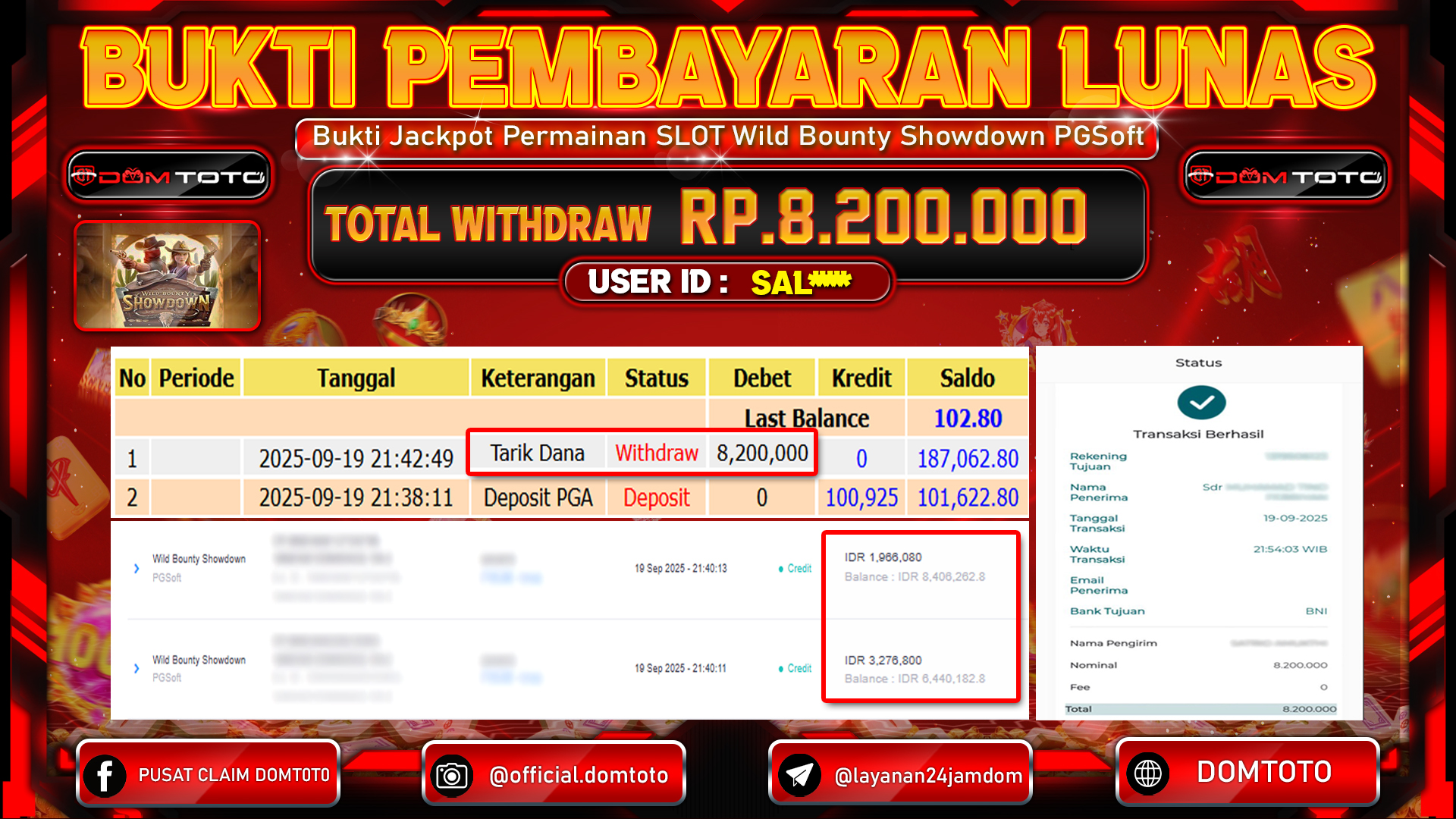 JACKPOT SLOT Wild Bounty Showdown PGSoft 19 SEPTEMBER 2025